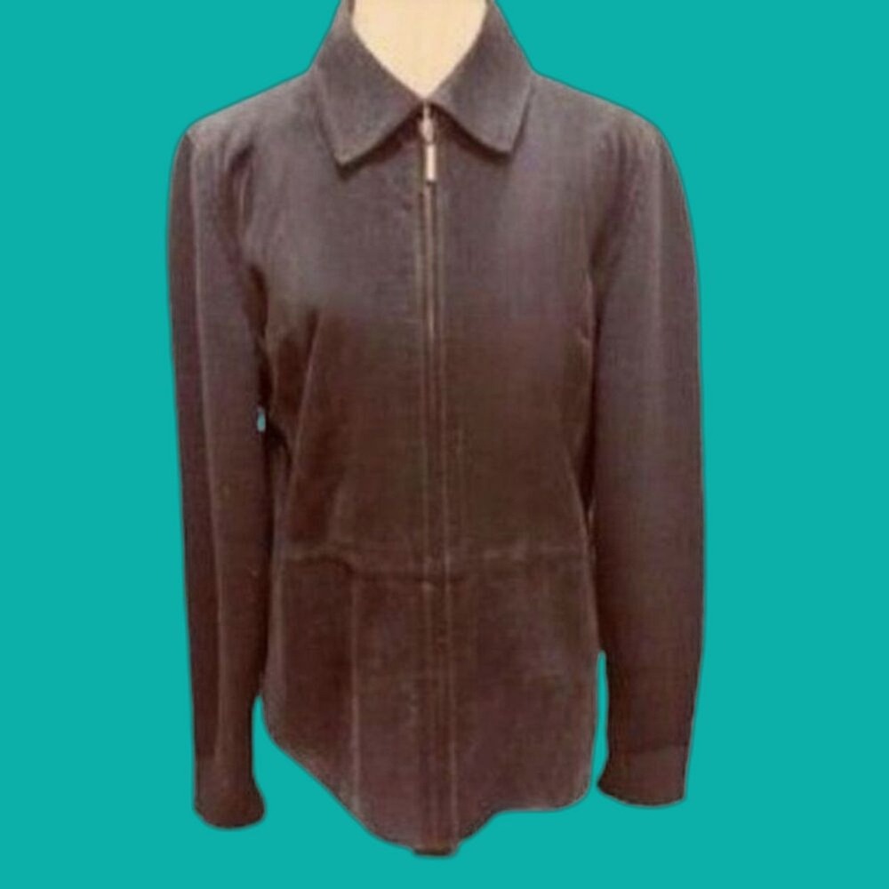 Vtg y2k Fabio Suede Coat w/ Sweater Sleeves sz L